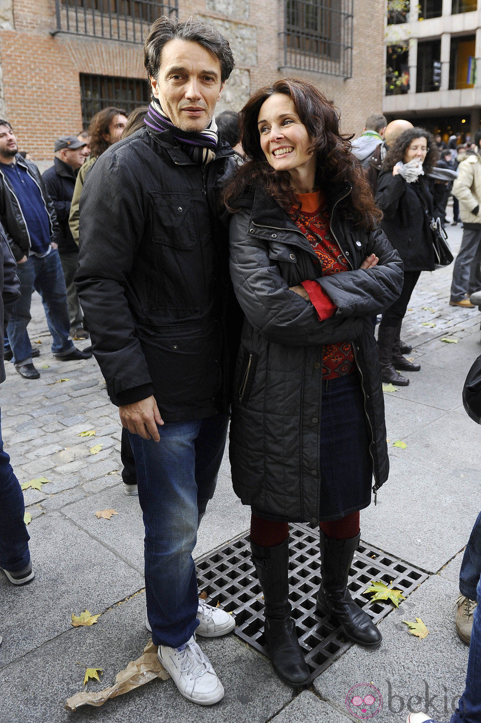 Josep Linuesa y Silvia Marsó se manifiestan con motivo de la Huelga General del 14N