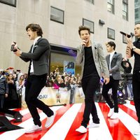 Los chicos de One Direction en plena actuación en Nueva York