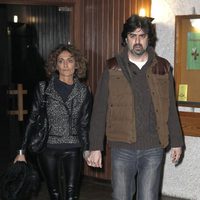 Ana García Lozano y su marido en el funeral de Miliki