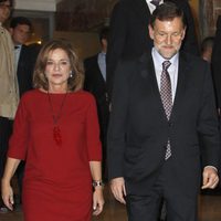 Ana Botella, Mariano Rajoy y José María Aznar en la presentación de las memorias de José María Aznar