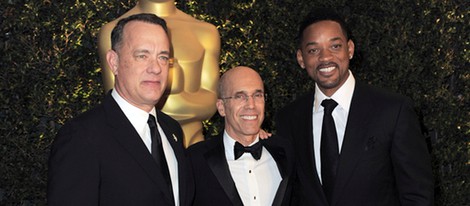 Tom Hanks, Jeffrey Katzenberg y Will Smith en los Governors Awards 2012