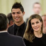 Cristiano Ronaldo y la Princesa Letizia en la entrega de los Premios Nacionales del Deporte 2011