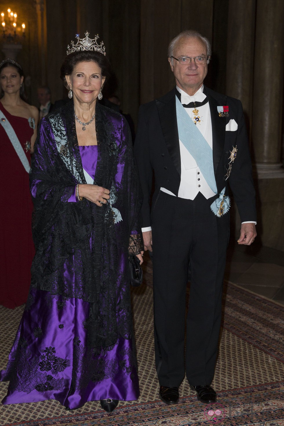 Los Reyes Carlos Gustavo y Silvia de Suecia en la cena de los Nobel 2012