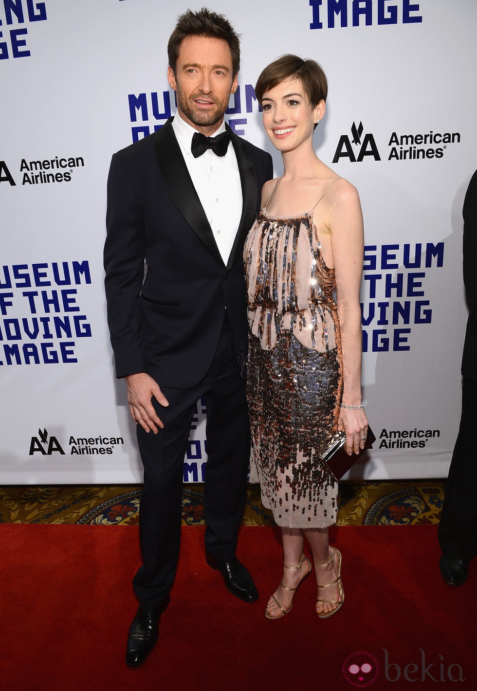 Anne Hathaway y Hugh Jackman en el Museo de la Imagen en Movimiento de Nueva York