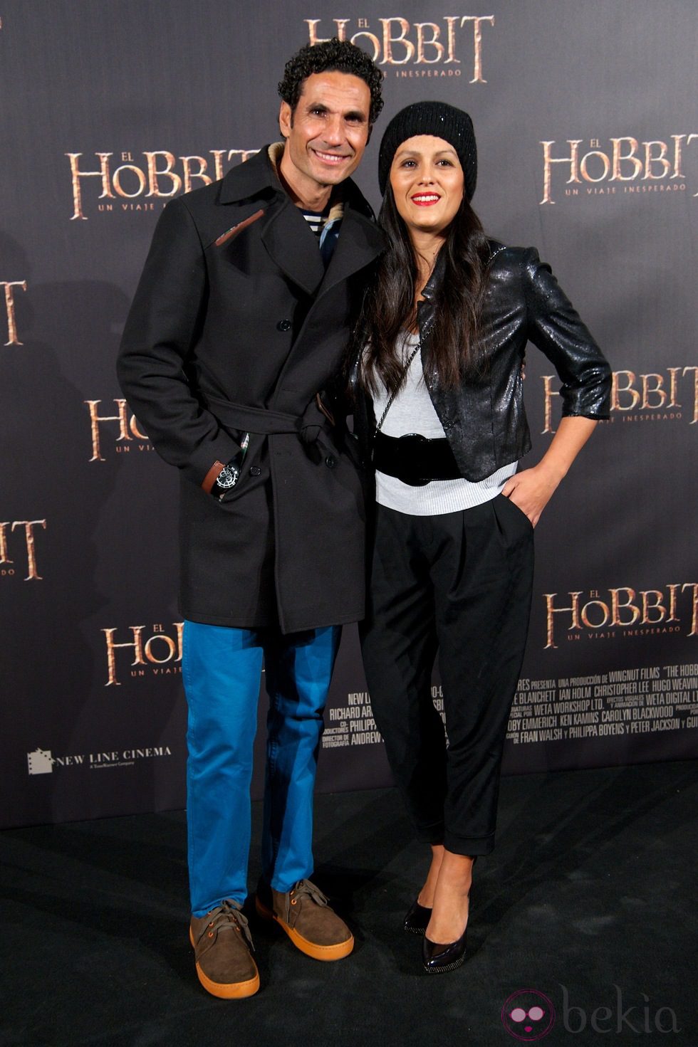 Óscar Higares y Sandra en el estreno de 'El Hobbit: Un viaje inesperado' en Madrid