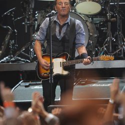 Bruce Springsteen en el concierto a beneficio de las víctimas del huracán Sandy