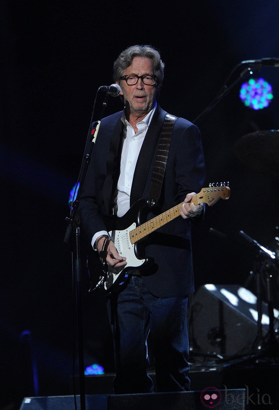 Eric Clapton en el concierto a favor de las víctimas del huracán Sandy