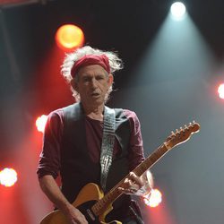 Keith Richards en el concierto a favor de las víctimas del huracán Sandy