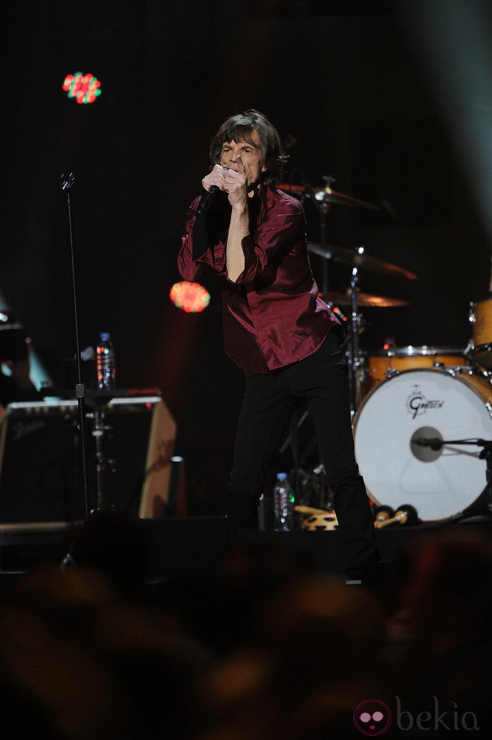 Mick Jagger en el concierto a favor de las víctimas del huracán Sandy