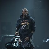 Kanye West en el concierto a favor de las víctimas del huracán Sandy