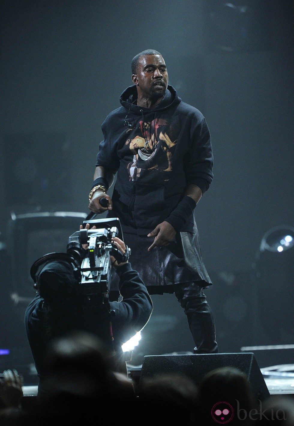 Kanye West en el concierto a favor de las víctimas del huracán Sandy