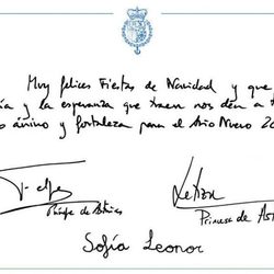 Los Príncipes Felipe y Letizia y las Infantas Leonor y Sofía felicitan la Navidad 2012