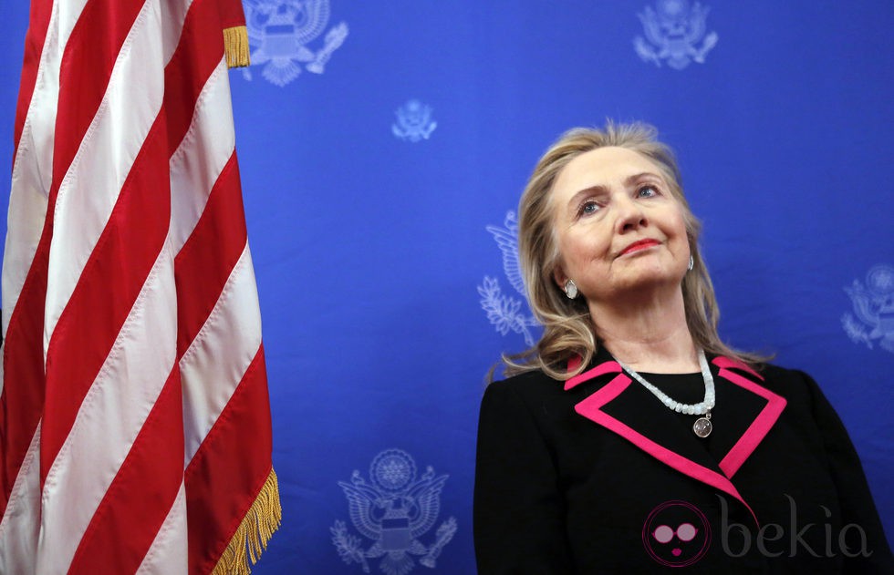 Hillary Clinton durante una conferencia en Bruselas