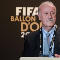 Vicente del Bosque en la rueda de prensa del Balón de Oro 2012