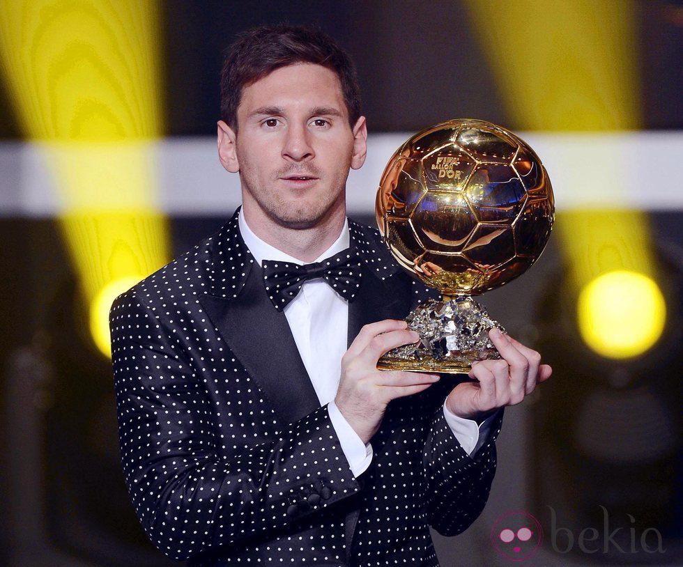 Leo Messi recoge el Balón de Oro 2012