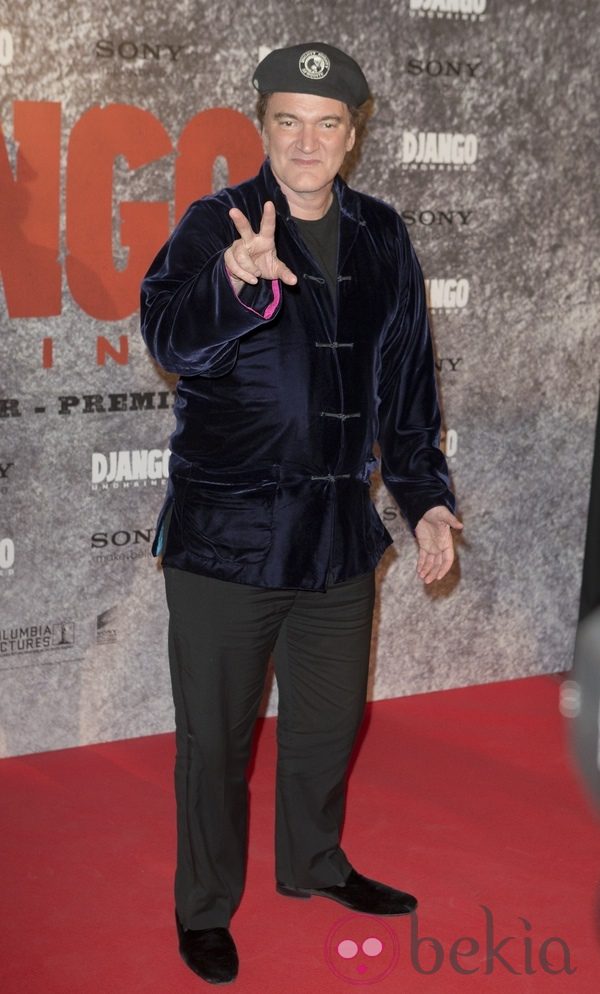 Quentin Tarantino en la premiere de 'Django Desencadenado' en París