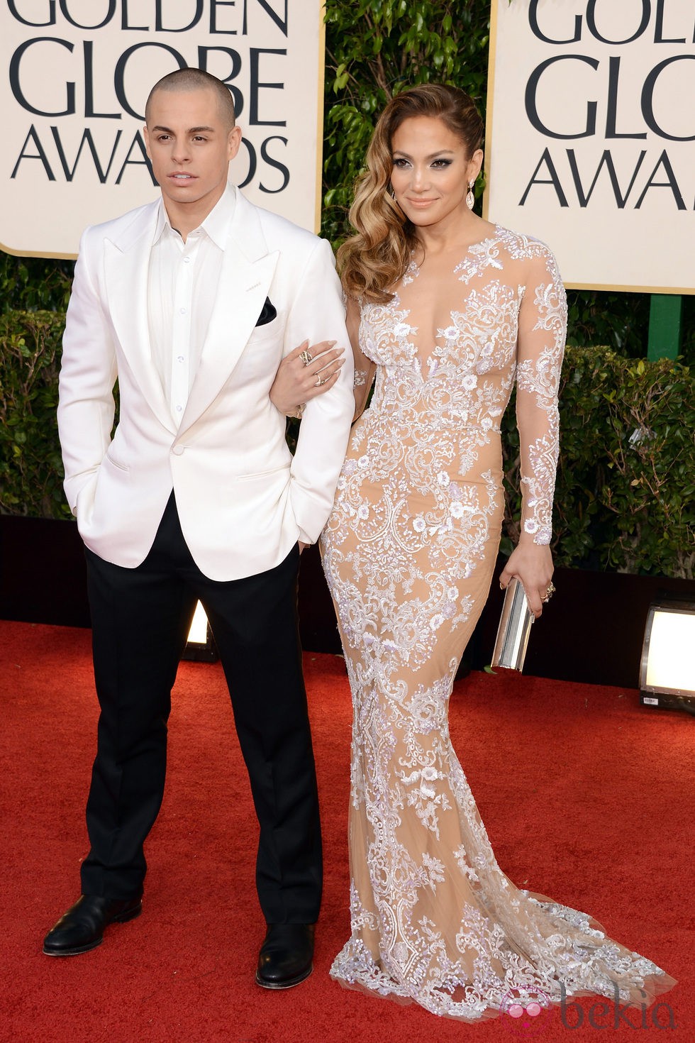 Jennifer Lopez y Casper Smart en los Globos de Oro 2013