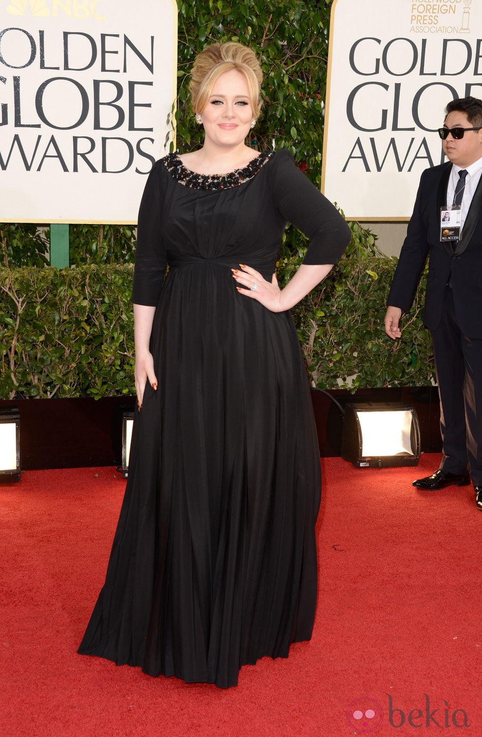Adele en la alfombra roja de los Globos de Oro 2013