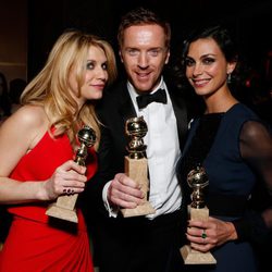Claire Danes, Damian Lewis y Morena Baccarin en la fiesta de Fox tras los Globos de Oro 2013