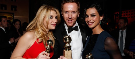 Claire Danes, Damian Lewis y Morena Baccarin en la fiesta de Fox tras los Globos de Oro 2013