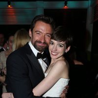 Anne Hathaway y Hugh Jackman en la fiesta de la NBC tras los Globos de Oro 2013