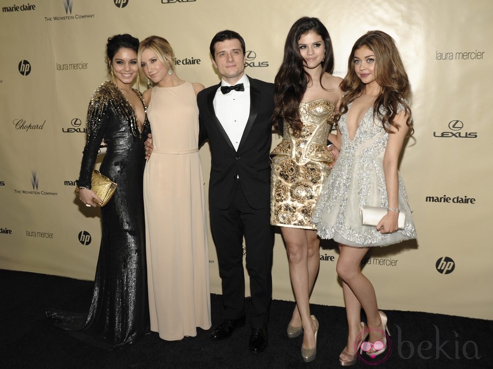 Vanessa Hudgens, Ashley Tisdale, Josh Hutcherson, Selena Gomez y Sarah Hyland en la fiesta Chopard tras Globos de Oro 2013