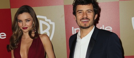 Miranda Kerr y Orlando Bloom en la fiesta InStyle tras los Globos de Oro 2013