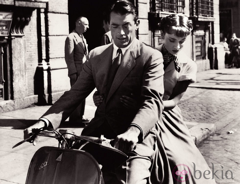 Audrey Hepburn y Gregory Peck en 'Vacaciones en Roma'