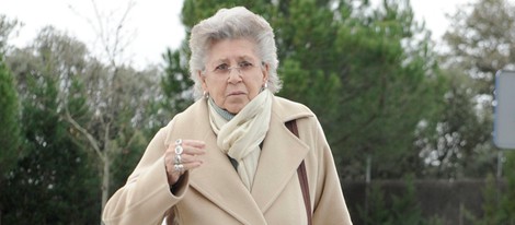 Pilar Bardem en el funeral de Fernando Guillén