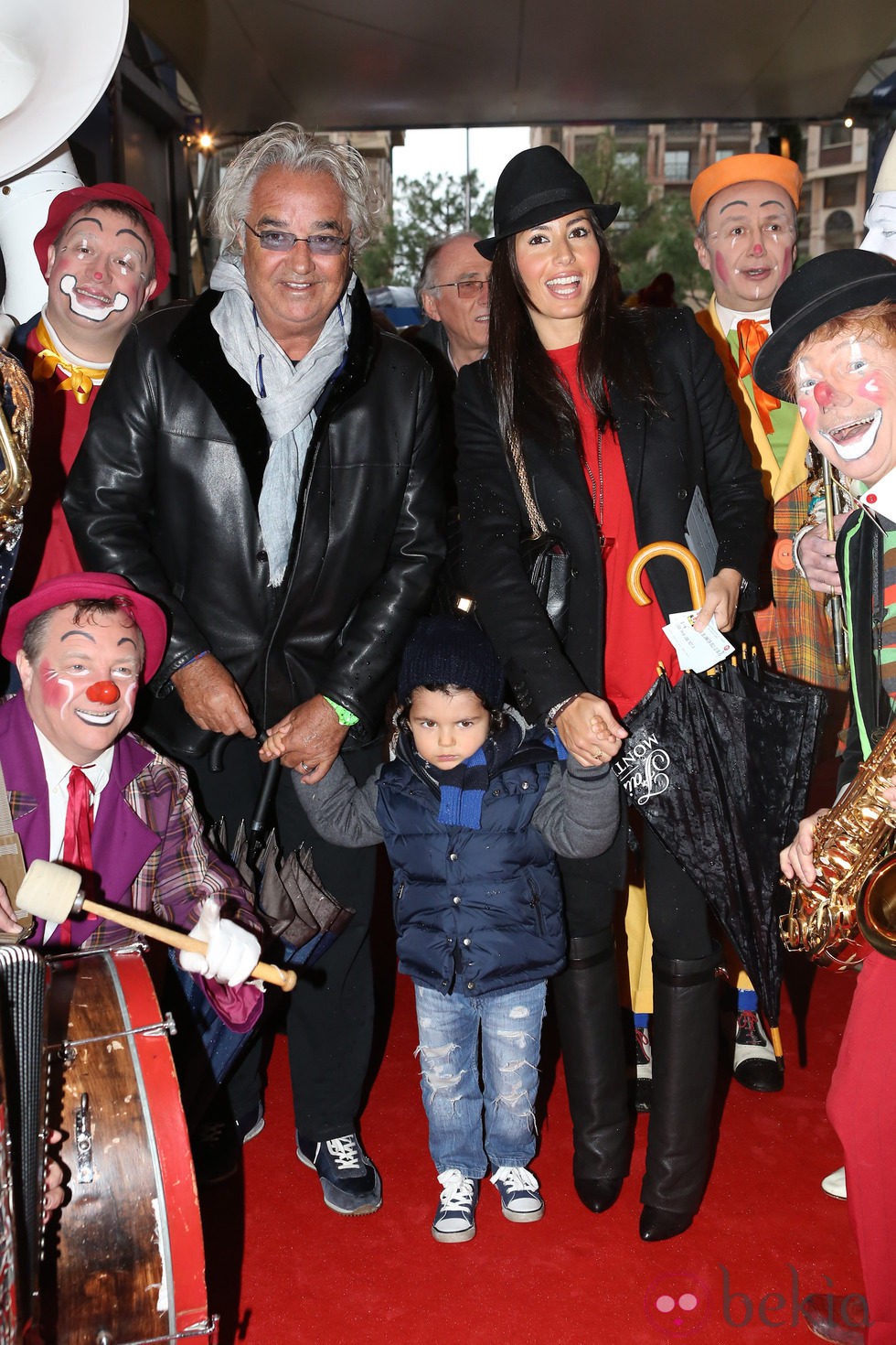 Flavio Briatore y Elisabetta Gregoraci con su hijo en el Festival de Circo de Monte-Carlo 2013