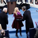 Barack Obama y Kelly Clarkson en su toma de posesión