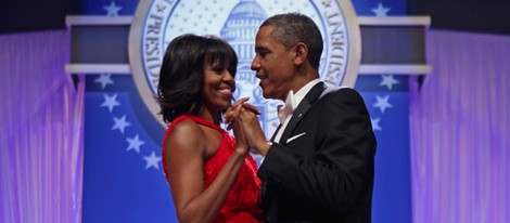 Barack y Michelle Obama en el baile inaugural del segundo mandato de Barack Obama