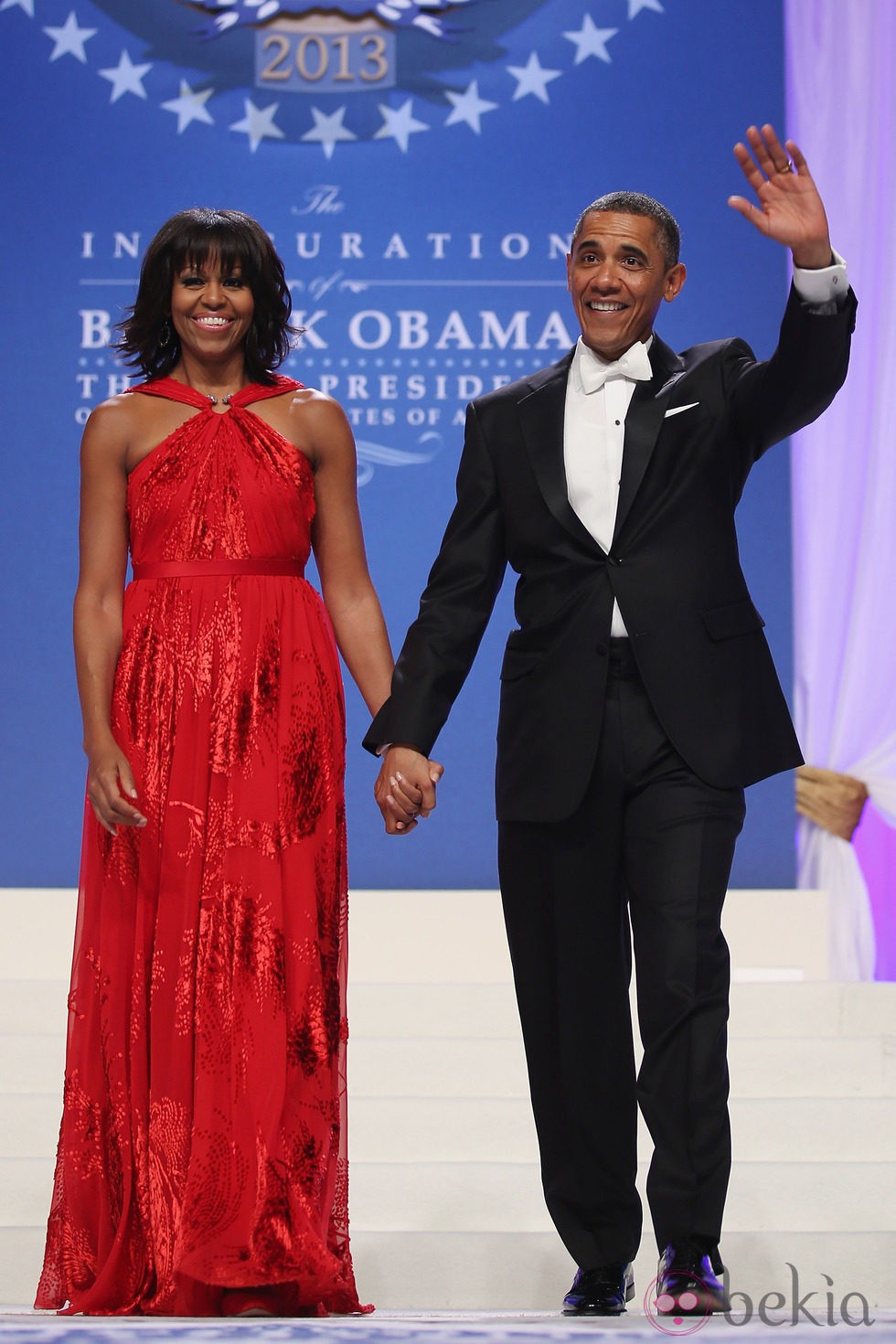 Barack y Michelle Obama tras la toma de posesión del segundo mandato de Obama
