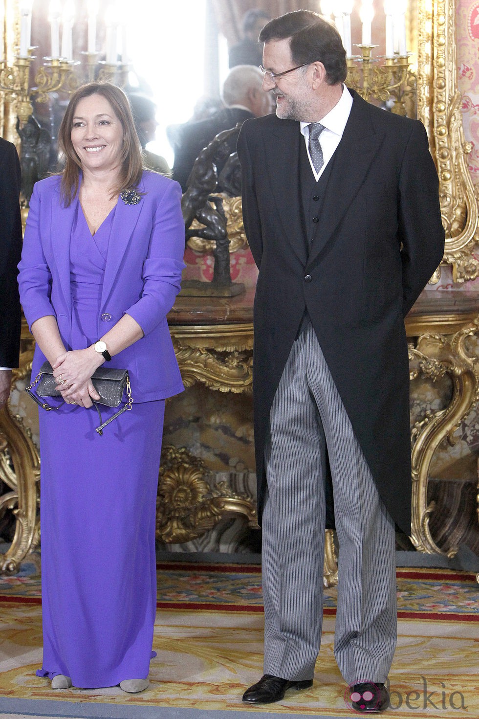 Mariano Rajoy y Elvira Fernández Balboa en la recepción al Cuerpo Diplomático