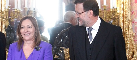 Mariano Rajoy y Elvira Fernández Balboa en la recepción al Cuerpo Diplomático