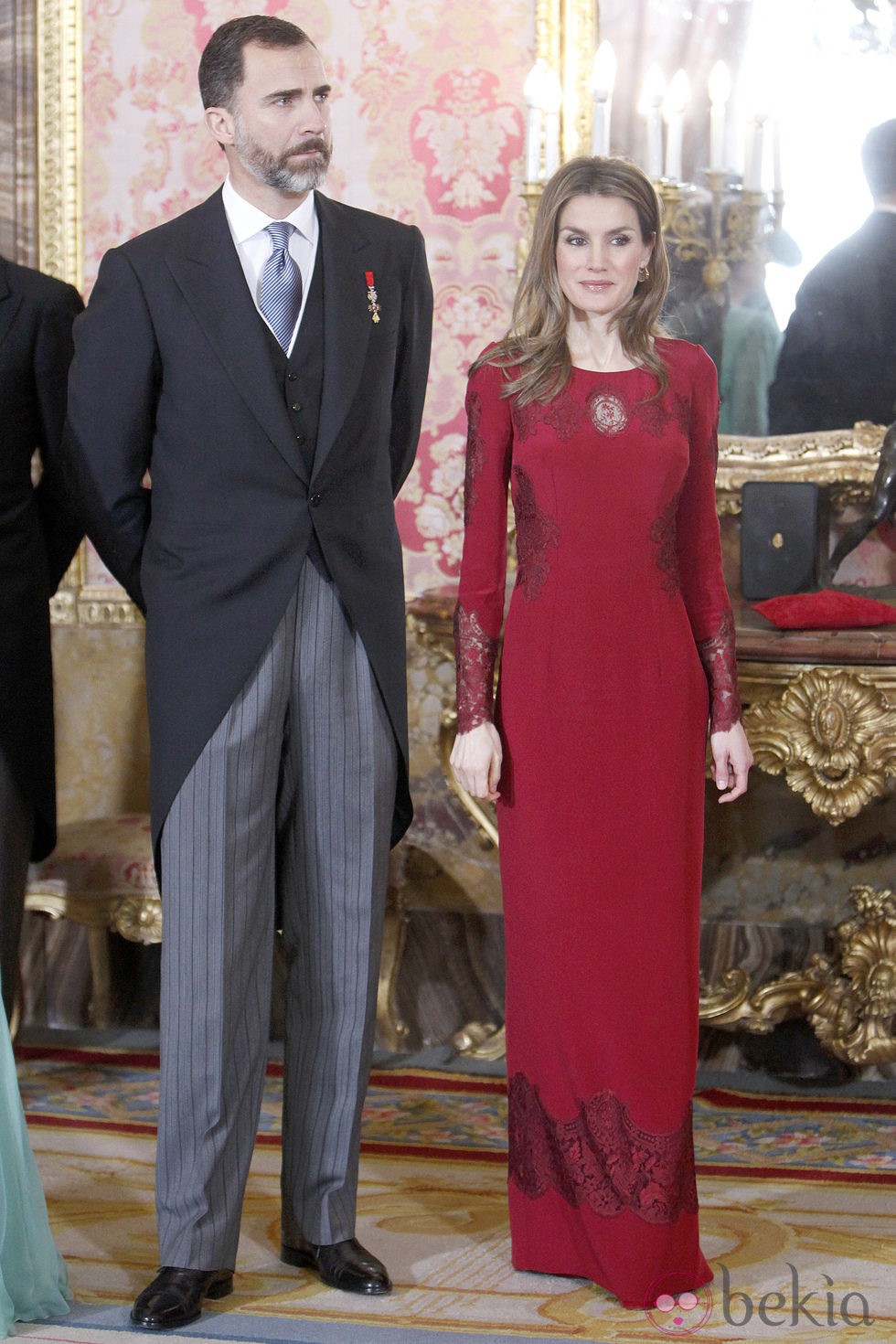 Los Príncipes Felipe y Letizia en la recepción al Cuerpo Diplomático