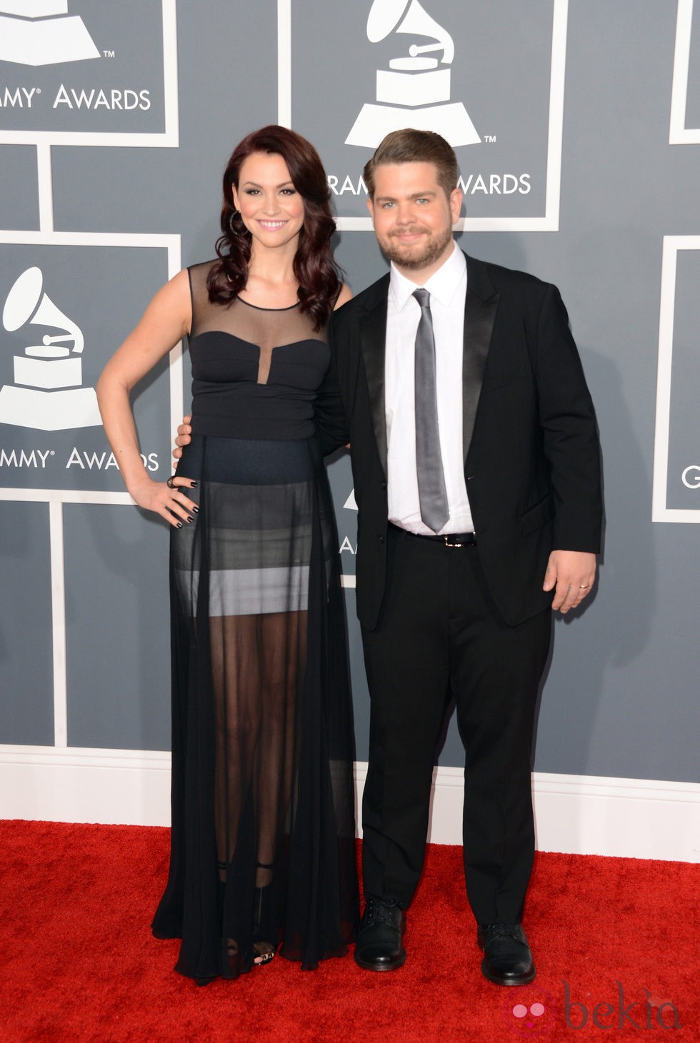 Jack Osbourne y Lisa Stelly en los Grammy 2013