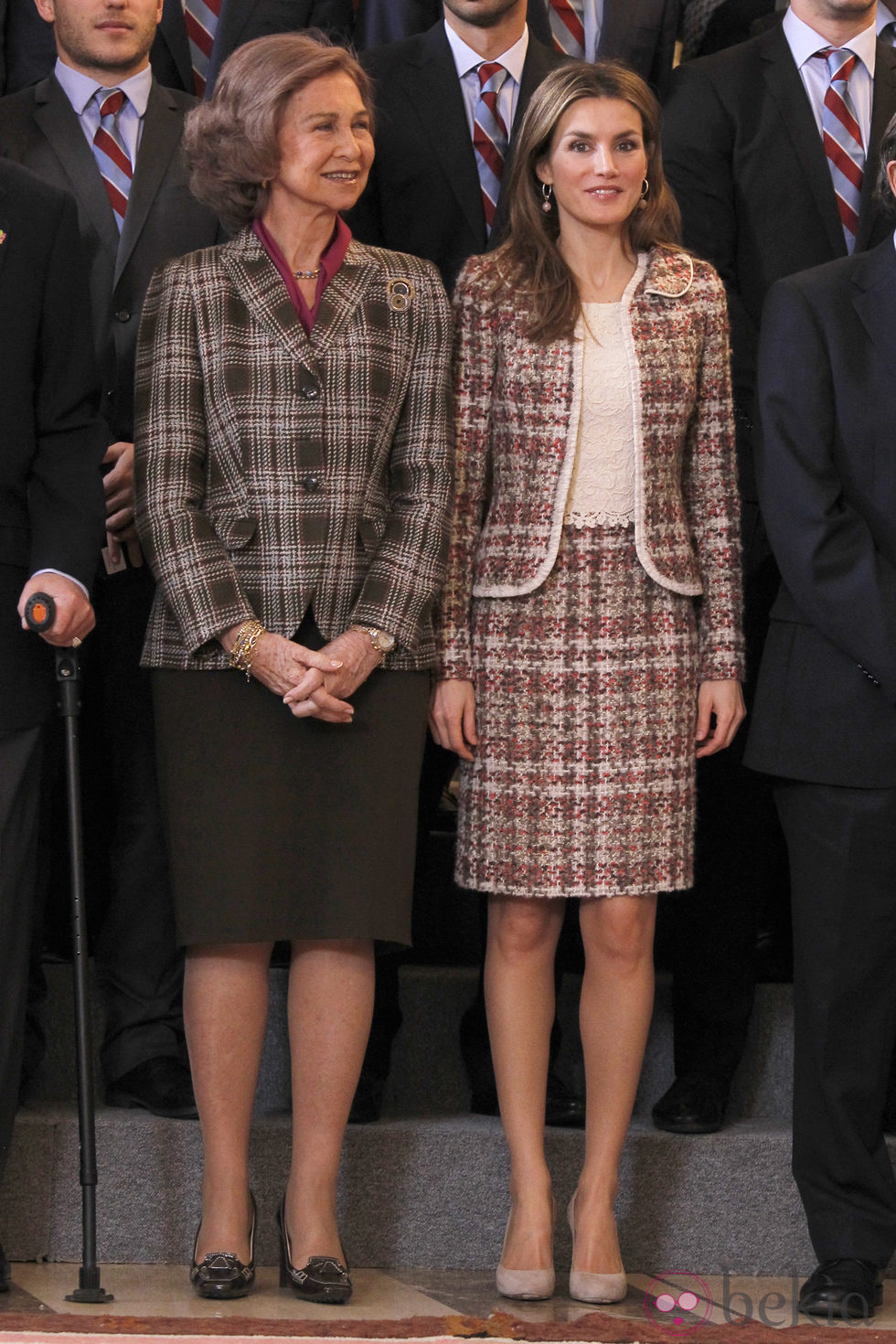La Reina Sofía y la Princesa Letizia en la audiencia a la Selección Nacional de Balonmano
