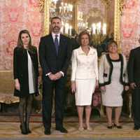 Los Reyes y los Príncipes con el presidente de Guatemala y su esposa en el almuerzo en su honor