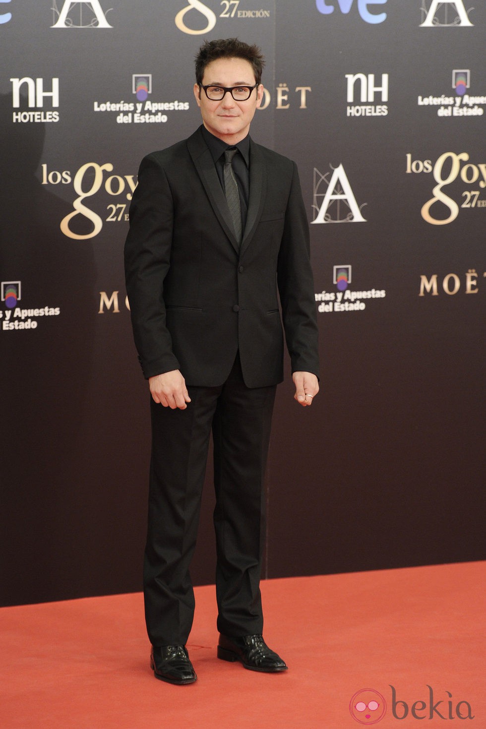 Carlos Santos en la alfombra roja de los Goya 2013