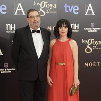 Enrique Gonzalez Macho y Judith Colell en la alfombra roja de los Goya 2013