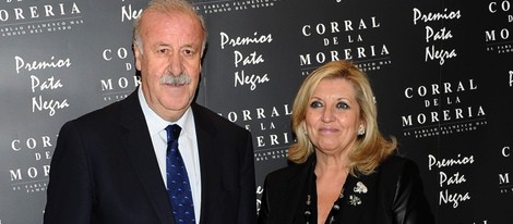 Vicente del Bosque y Trinidad López en los Premios Pata Negra 2013