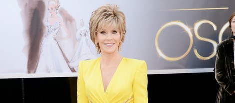 Jane Fonda en la alfombra roja de los Oscar 2013
