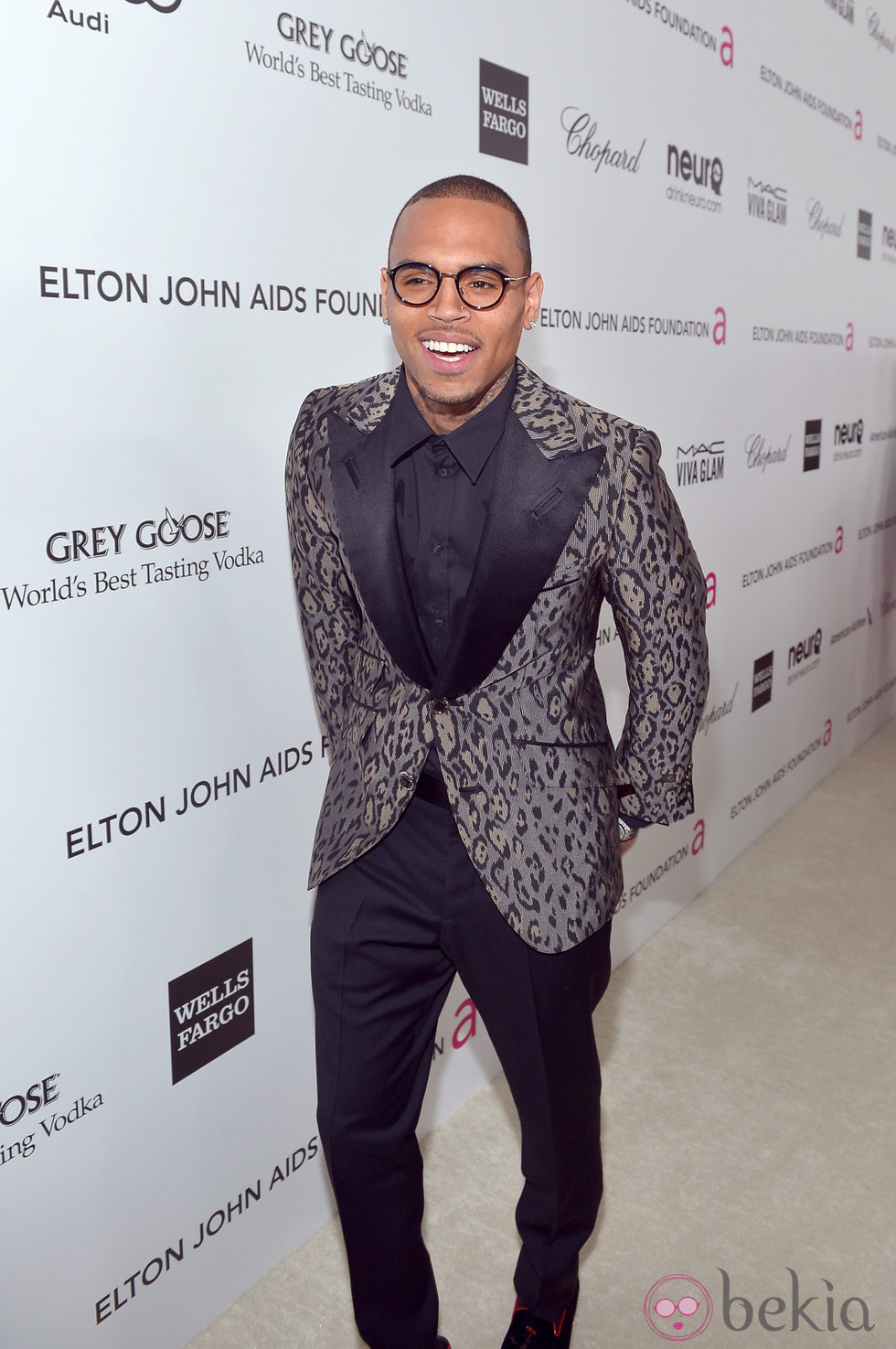 Chris Brown en la fiesta celebrada post Oscar 2013 celebrada por Elton John