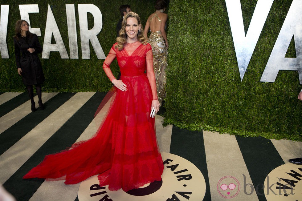 Hilary Swank en la fiesta post Oscar 2013 organizada por Vanity Fair
