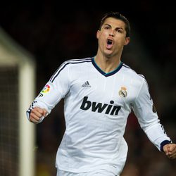 Cristiano Ronaldo celebra su gol en la semifinal de la Copa del Rey frente al Barça