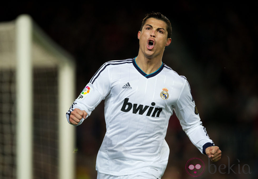Cristiano Ronaldo celebra su gol en la semifinal de la Copa del Rey frente al Barça