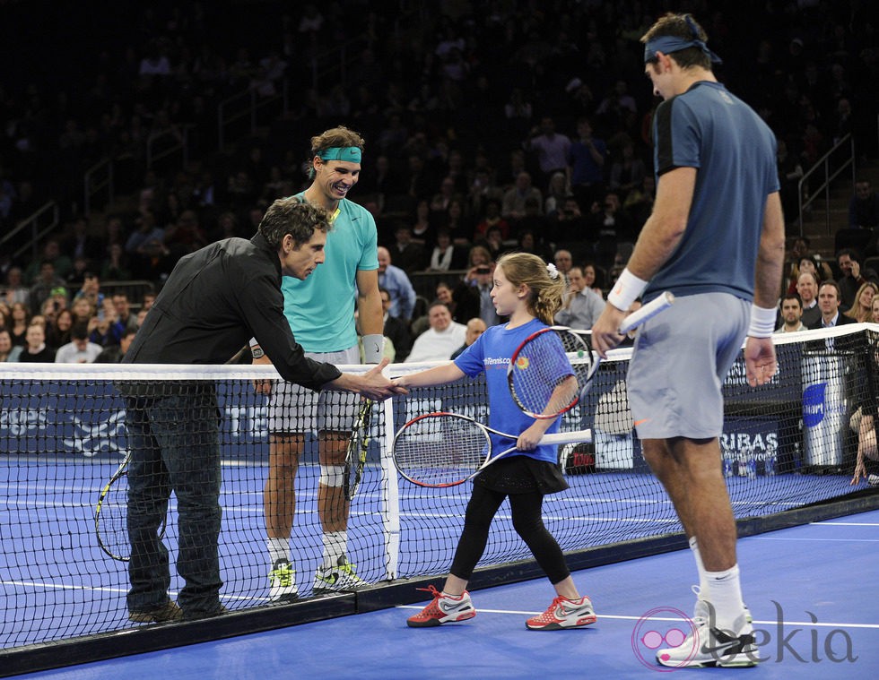 Rafa Nadal, Ben Stiller y Del Potro en el Madison Square Garden