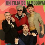 Pedro Almodóvar, Carlos Areces, Javier Cámara y Raúl Arévalo presentan 'Los amantes pasajeros' en Madrid