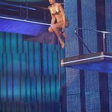 Carla Hidalgo durante su salto en 'Splash!, famosos al agua'